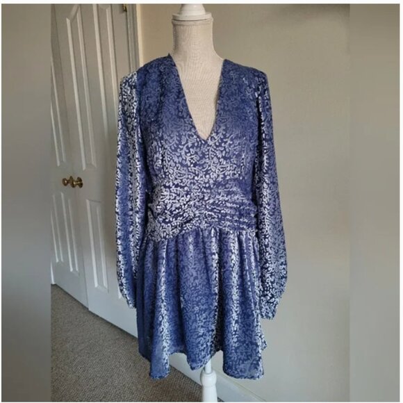 Free People Jen Rossi Lapis Mini Velvet Dress size XL - Picture 4 of 8